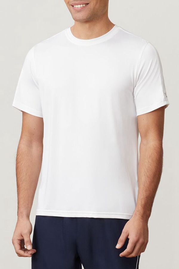 Fila Essentials Heather Mesh Crew Men's T-Shirts - White,NZ 240-34827